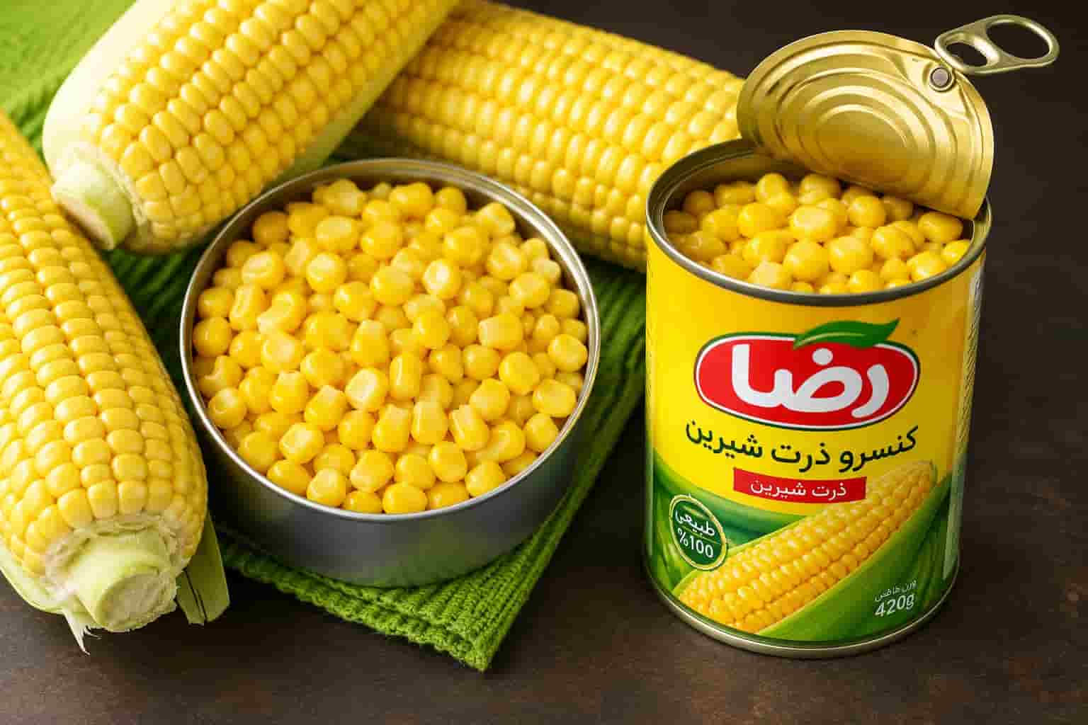 تصویر 1 از کنسرو ذرت رضا انتخابی ایده آل برای وعده های خوشمزه